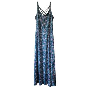 Market & Spruce Alisha Knit Floral Maxi Dress Size L Vacation Travel Tropical